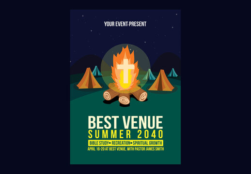 Youth Camp Church Flyer Template