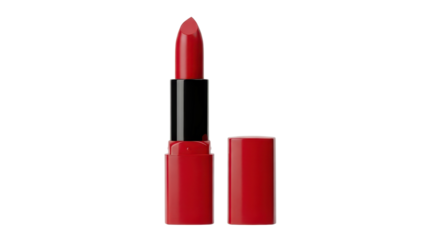 Vivid red lipstick for beauty and makeup isolated PNG with Transparent Background