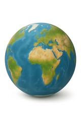 Fototapeta premium Planet earth model showing continents and oceans from a global perspective