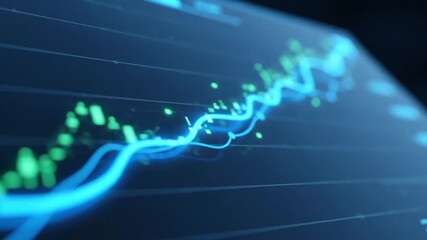 Digital visualization of market trends through dynamic graphs showcasing data analysis and financial statistics with vibrant colors in high tech environment - Powered by Adobe