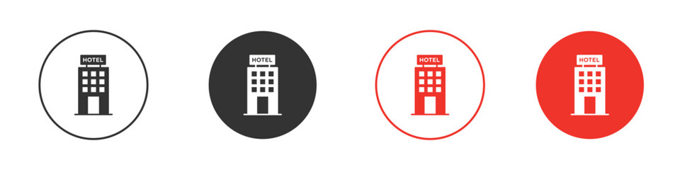 hotel icon silhouette. editable vector template