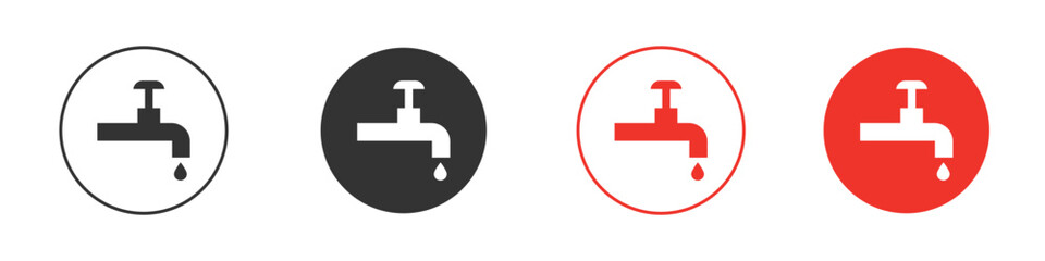 Faucet drip icon silhouette. editable vector template