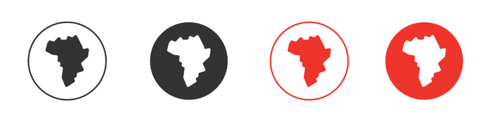 Earth africa icon silhouette. editable vector template