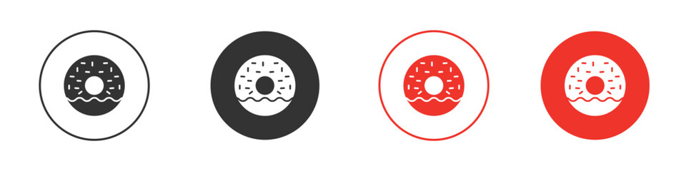 Donut icon silhouette. editable vector template