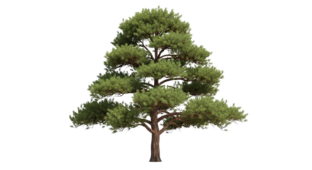 Pine tree with tiered branches isolated PNG with Transparent Background