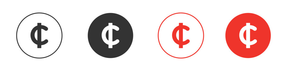 Cedi sign silhouette. editable vector template