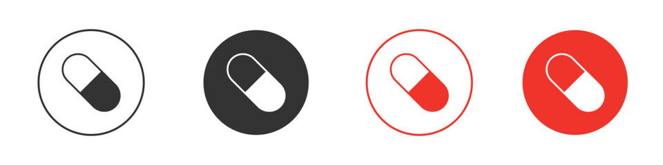 Capsules icon silhouette. editable vector template