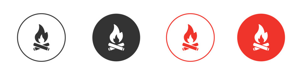 Campfire icon silhouette. editable vector template