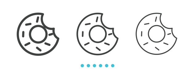 Donut Icon. Thin line icon vector