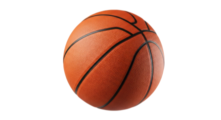 Orange basketball for sports concept isolated PNG with Transparent Background