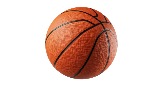 Orange basketball for sports concept isolated PNG with Transparent Background