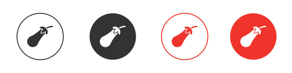 Aubergine icon silhouette. editable vector template