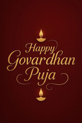 Naklejka premium hindu govardhan puja celebration, annakut offerings, Indian religious festival happy Govardhan Puja Hindu festival Greeting background 