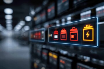 Obraz premium battery module with primary series batteries, lead efficiency optimization, monitor solar management