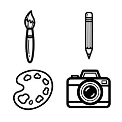Artistic Tool Outline Set