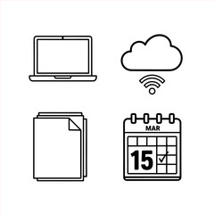 Computer Data and Date Icons