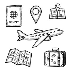 Travel Icon Set Sketch