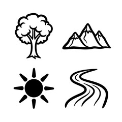 Black and White Nature Icons