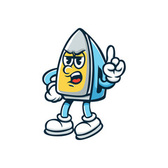Outline Art Icon: Happy Rocket Character Standing with Arms Raised in Celebration