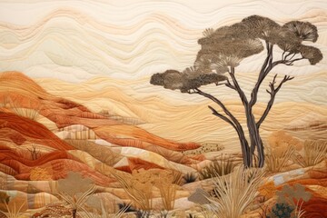 Savanna landscape outdoors painting.