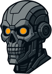 Robot Skull Illustration � Futuristic Cyborg Head Design for Sci-Fi and Tech Projects