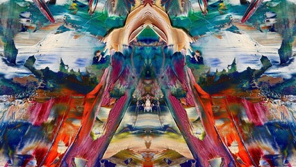 Fototapeta premium Abstract art background . Hand painting artwork on canvas .