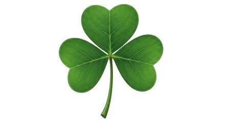 Green shamrock leaf for St. Patrick's Day celebration isolated PNG with Transparent Background