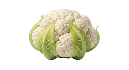 Fresh cauliflower head isolated PNG with Transparent Background