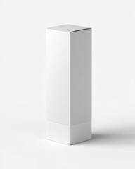 Naklejka premium Thin Square Box 3D Mockup. Blank White Packaging Box Templated for Medicine or Cosmetic Products