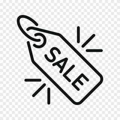 Sale discount tag flat icon isolated on PNG background