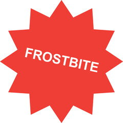 Frostbite Warning Red Starburst Symbol Illustrating Cold Weather Danger sign