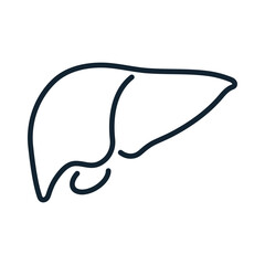 Human liver outline icon vector illustration