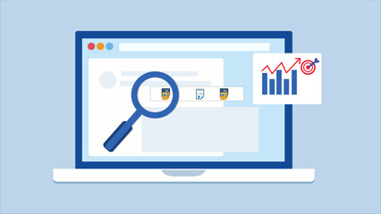 Digital marketing SEO optimization for website ranking, attracting targeted audience, vector web design banner