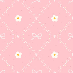 Vector seamless floral pattern with flower elements. Cute and modern design suitable for fabric, wallpapers, clothing, nursery decor, and fashion accessories