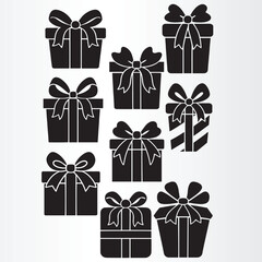 set of gift boxes vector illustration