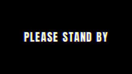 Fototapeta premium Grab attention with a retro Please Stand By graphic for your stream, video, or social media post with a glitchy, vintage vibe for maximum impact