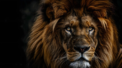 Naklejka premium Closeup of a lions face