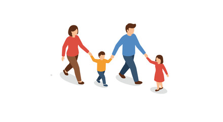 Family enjoying an isometric aquarium exhibit with marine life