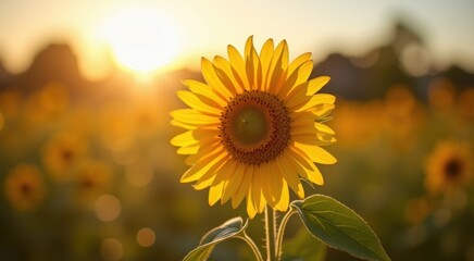Obraz premium Sunflower that is in the middle of a field