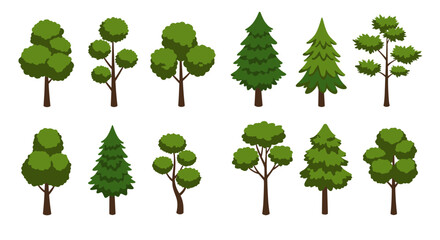 Isometric school building with students and bus on street scene