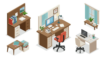 Isometric classroom scene with students and teachers interacting in learning environment