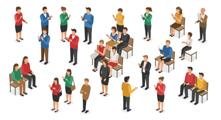 Isometric cinema setup with seats, projector, and screen for modern theater design