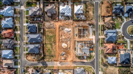 Vacant Land Real Estate: Aerial View of Residential Development Site in Australia