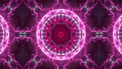 Mesmerizing abstract kaleidoscopic digital art pattern with a vibrant pink color - Powered by Adobe