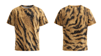 Tiger skin T-shirt front and back