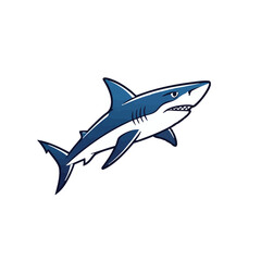 Obraz premium Fierce Blue and White Shark with Sharp Teeth and Determined Expression