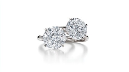 Diamond rings on white background luxury elegance precious gems jewelry