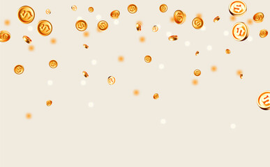 Flying money. Golden coins. Win and success design.