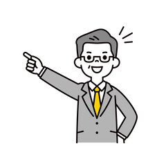 一部上場を目指す、年配の男性社長のシンプルな上半身ベクターイラスト素材