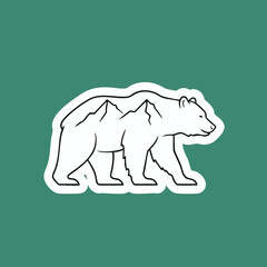 Fototapeta premium Stylized Bear Silhouette Integrated with Mountain Peaks